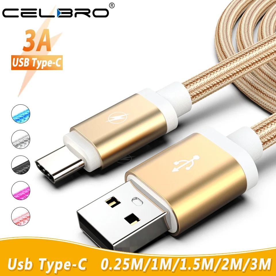 Зарядный кабель Usb Type C 3 А 2 м для Samsung Galaxy M51 A51 Xiaomi Poco X3 Mi 10T Pro|Кабели мобильных