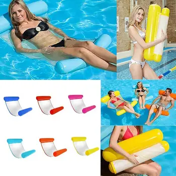 

Inflatable Floating Water Hammock PVC Foldable Rectangle Float Pool Lounge Bed Multi-functional Durable Floating Mat With Pump