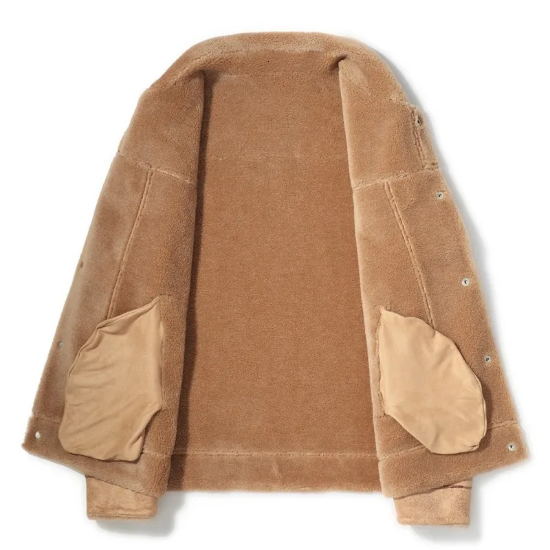 2020 New Winter Mens Thick Warm Coat Fashion Long Sleeve Short Motorcycle Jacket Male Luxury Slim Fit Real Fur Coats Plus Size photo