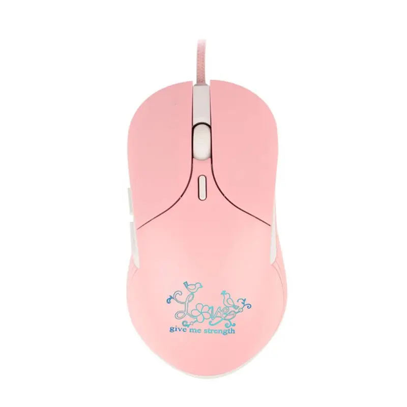 Розовые мыши для ноутбука, ПК, бесшумная мышь, эргономичная USB Проводная мышь с 3200 dpi и 6 кнопками для ПК, ноутбука, компьютера, ноутбука