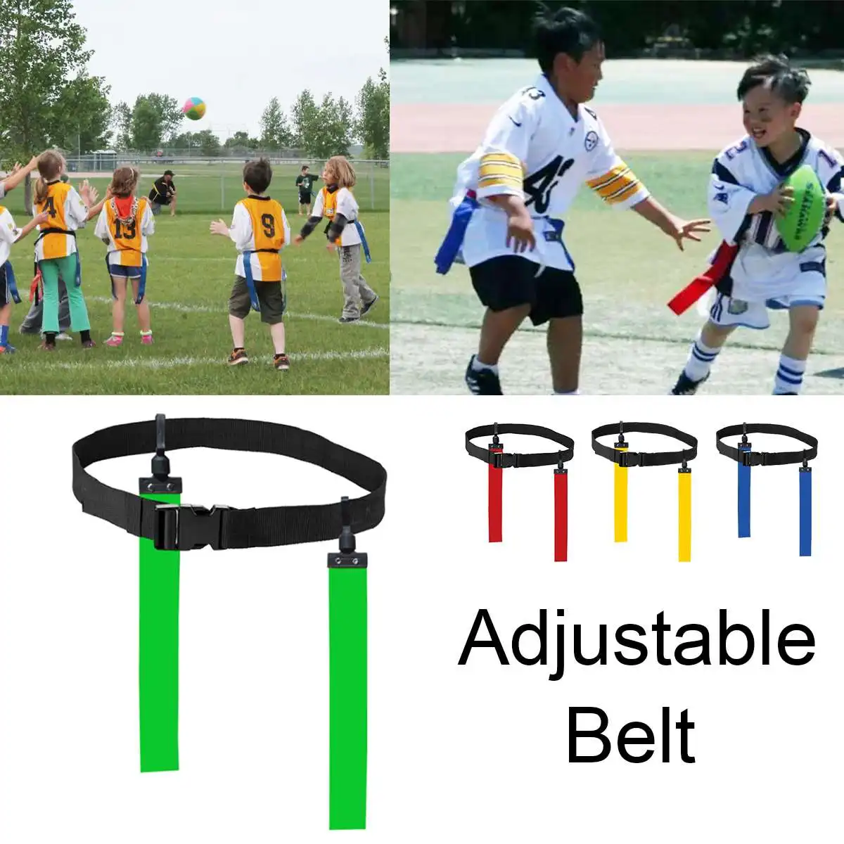 

American Football Match Training Belt Rugby Flag Training Tag Waist Strap Flag Adjustable Ribbon Professional Free Size Belt