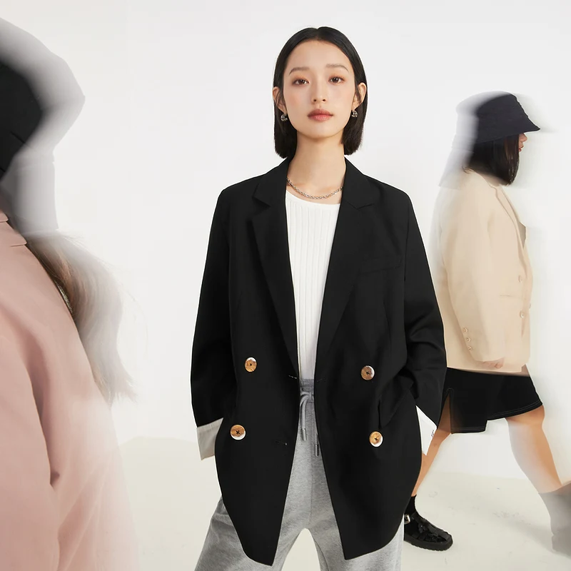 INMAN Women's Suit Jacket Autumn Winter Casual Fashion Multicolor Loose Coat