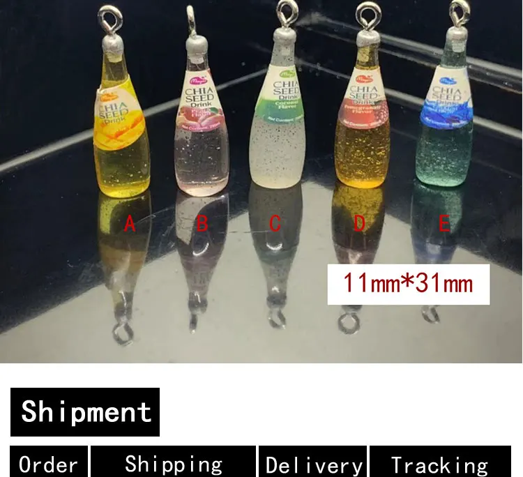 5 шт. 11*31 мм 3D резиновая имитация фруктовых напитков бутылки Подвески для DIY серьги брелки модные ювелирные аксессуары LL028