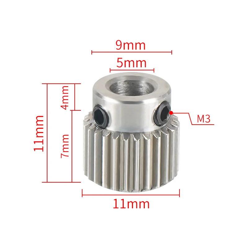 RAMPS 2pcs MK8 Extrusion Brass Gear Wheel 26/36/40 Tooth Teeth Drive Gear Feeding Gear Wheel for Ender-3 3D Printer Extruder