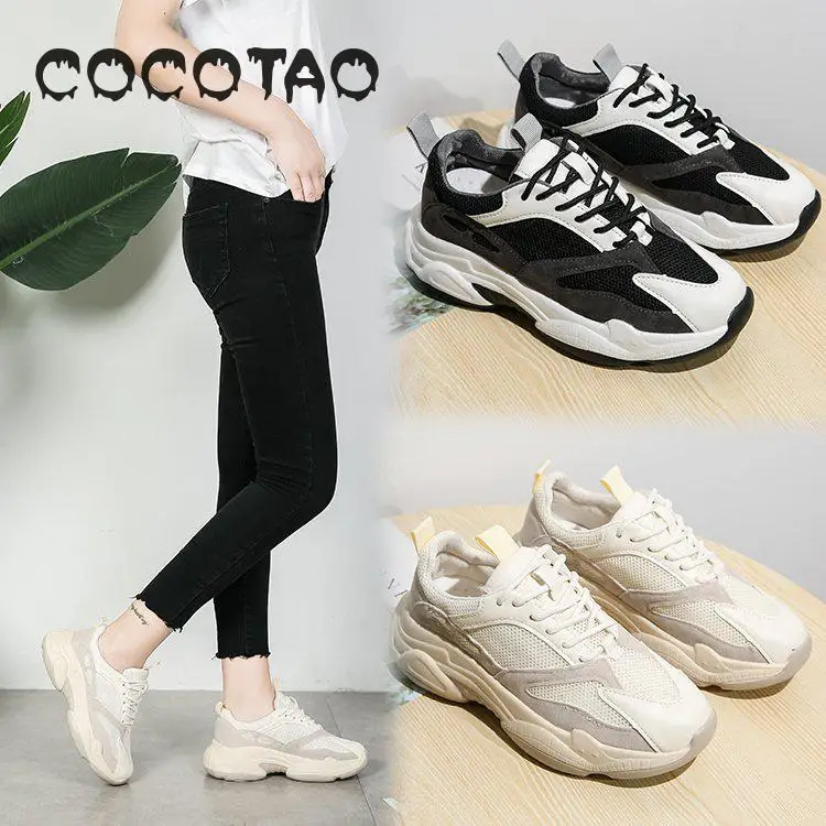 

The New Summer 2019 Ins Super Fire Torre Female Shoe Breathable Leather Web Celebrity Thick Soles Leisure Sports Shoes36