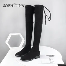 SOPHITINA/модные дизайнерские ботинки с квадратным носком; специальная ручная работа; Лидер продаж; Новая удобная однотонная обувь на квадратном каблуке; женские ботинки; SO295