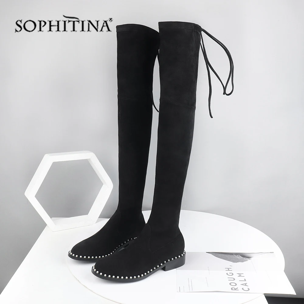 Женские ботинки на квадратном каблуке SOPHITINA модные дизайнерские ручной работы
