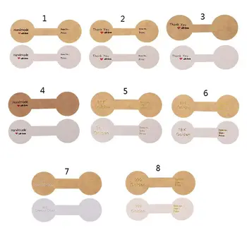 

100 Pcs Handmade Thank You Paper Stickers 14K 18K S925 Round Stickers Necklace Ring Bracelet Jewelry Price Display Cards