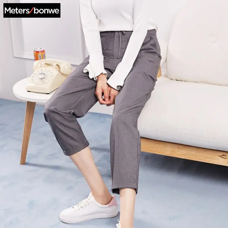 

Metersbonwe Casual Harems Pants For Women Long Harems Trousers Woman High Quality Stretch Waist Office Lady Pants 753523