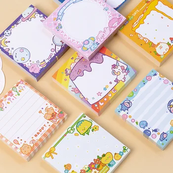

Mohamm 100Pcs/lot Rainbow Notepad Cute Bear Cartoon Memo Pad School Supplies Paper Stationary Office Decoration Accessories