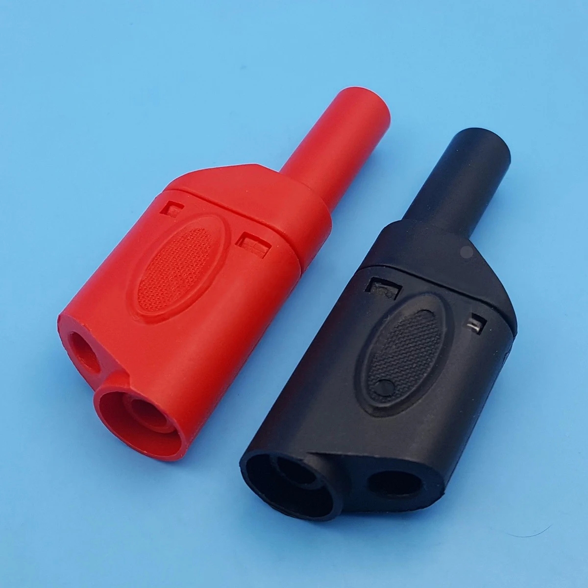10pcs New Red Black Fully Insulated 4mm Male Stackable Banana Plug Connectors