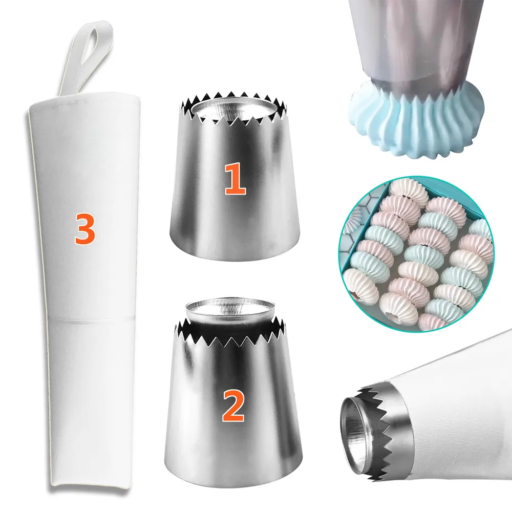 

Icing Piping Nozzle Ring Cookie Mold Tips Cake Decorating Tool Iced Puff Pastry Molds Lace Flower Biscuit Decor Baking Gadget