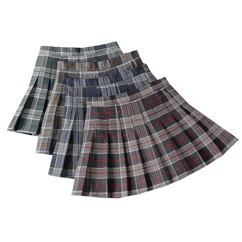 

Women Pleated Short Skirt Harajuku Sweet Plaid Skirts High Waist A-Line Pleated Skirts Summer Streetwear Ladies Short Skirt
