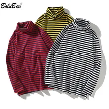 BOLUBAO, модный бренд, мужские футболки с длинным рукавом, Мужская футболка из высококачественного хлопка, Мужская водолазка, полосатая футболка, топы