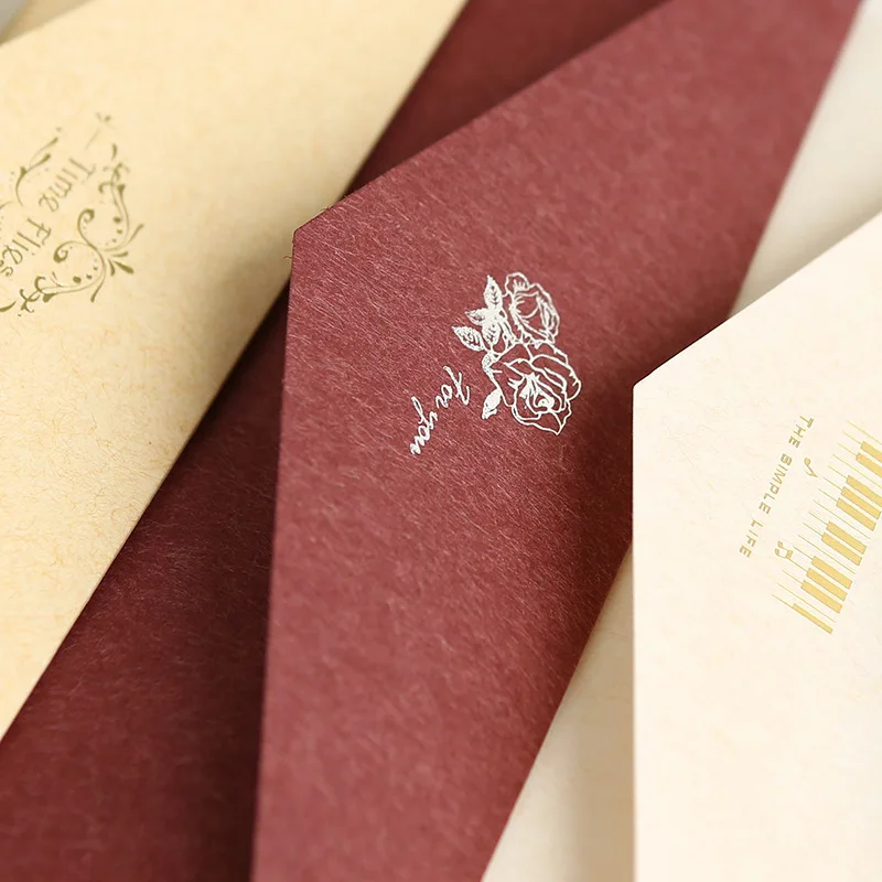 2 шт., винтажный бронзированный конверт, горячая штамповка, бумажный конверт в западном стиле, высококлассный бизнес-приглашение, пустой конверт