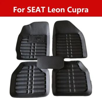 

Auto Decorun Fit Car Floor Leather Mats Pads For Seat Leon Cupra Premium Full Set Carpet Floor Mat
