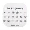 Crystal Stud Earrings Set With Card Zircon Balls Love Flowers Earrings Women Imulated Pearl Earring Kit Wedding Bride  Jewelry 3