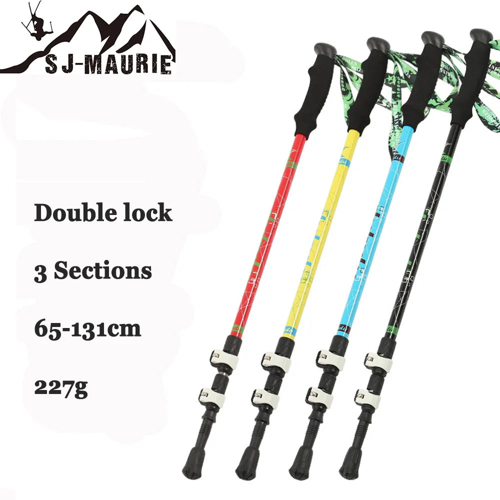 SJ Maurie Palos De Trekking 65 131 см трости складные 3 суставные походные палки 227 г полюс