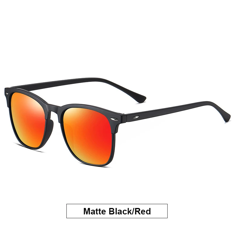 TR90, оправа, поляризационные солнцезащитные очки, мужские, леопардовые, для вождения, квадратный стиль, солнцезащитные очки, фирменный дизайн,, женские очки, UV400 3323 - Цвет линз: Matte black red