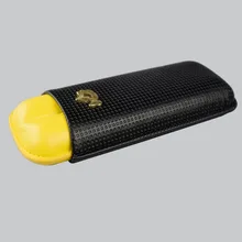 COHIBA чехол для сигар из тисненой кожи с 2 трубками в подарочной коробке