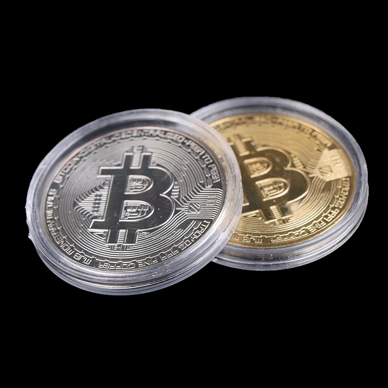 2pcs Metal Bitcoin Collectible BTC Coin Pirate Treasure Props Toys For Party