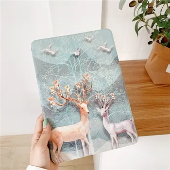 

Luxury Silk Texture Elk For iPad Pro 2020 2018 AIR 3 10.5 inch Case for iPad 2017 2018 Air2 9.7 Mini 5 4 3 Cute Cartoon Cover