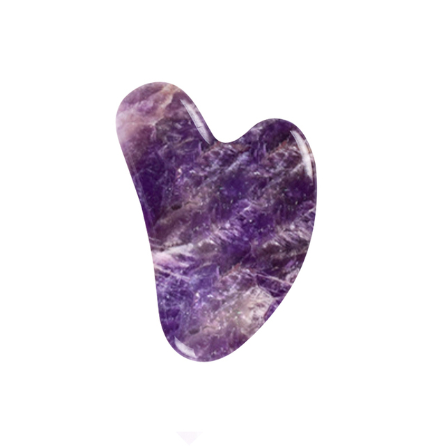 Amethyst Gua Sha Scraper Face Massager Gouache Healing Stone Tool For Facial Neck Back Body Guasha Massage Skin Care