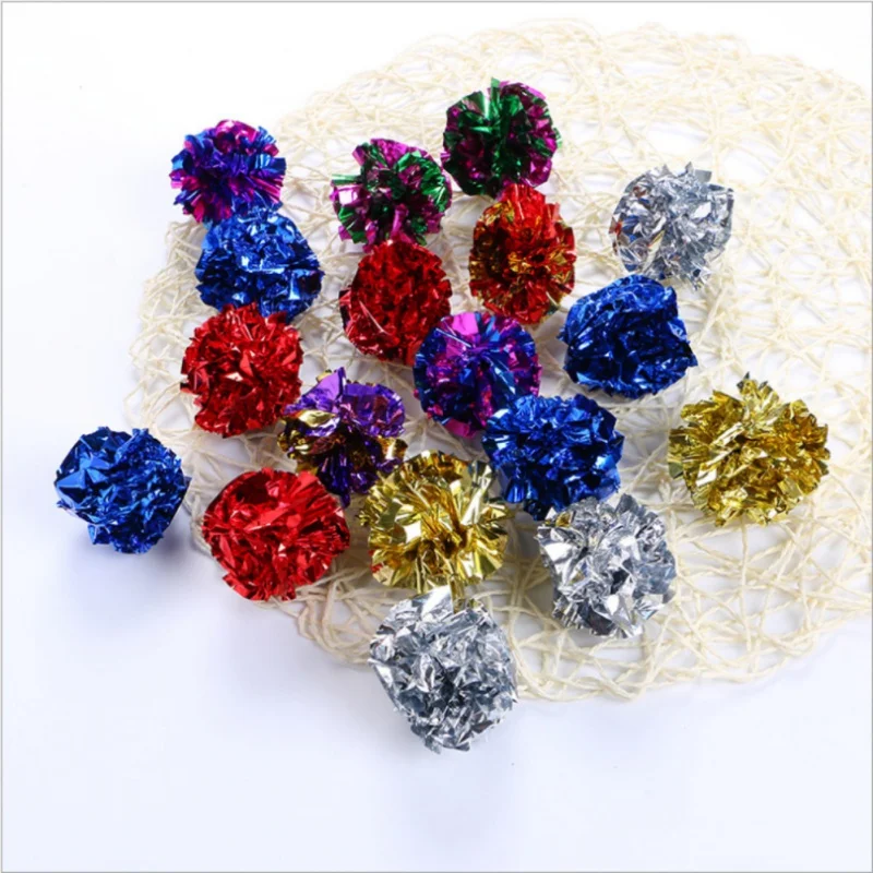 Домашние Животные Кошки звуковое кольцо бумажные шарики игрушки Mylar Crinkle кошка игрушка интерактивный котенок игровые принадлежности шары изделия для домашних кошек H1 x