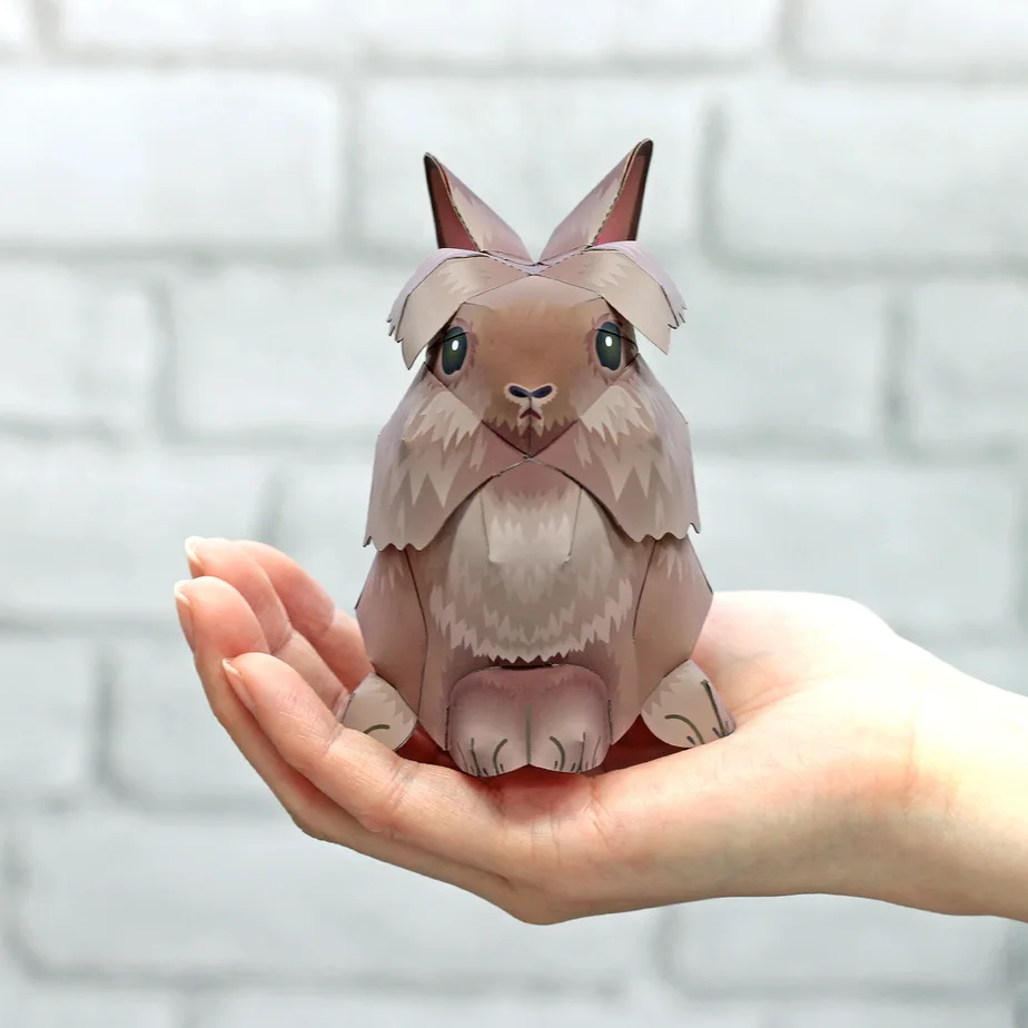 Лев Кролик 3D бумажная модель DIY с объемным рисунком животных бумажных Mold сад