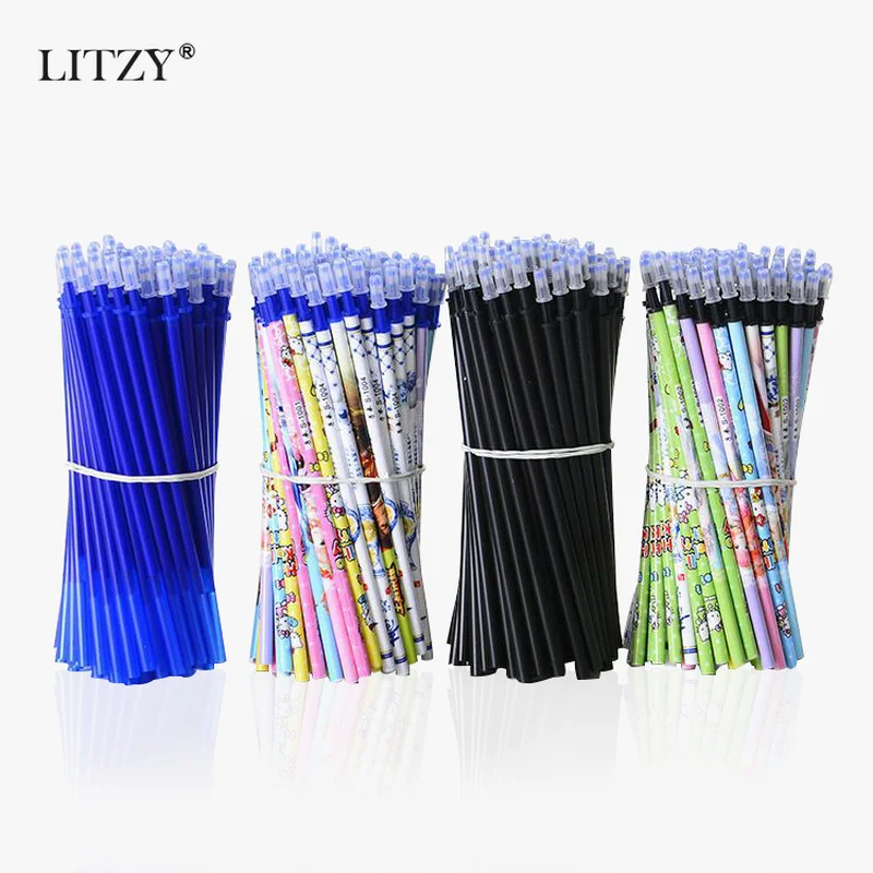 

20Pc/Set Gel Pen Erasable Refill Office Magic Erasable Pen 0.5mm Blue Black Ink Pens Stationery School Writing Tool Student Gift