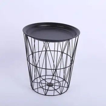 

Nordic Black Iron Metal Coffee Table Dirty Storage Basket Tea Fruit Snack Service Plate Tray Bed Living Room Sofa Side S/M/L