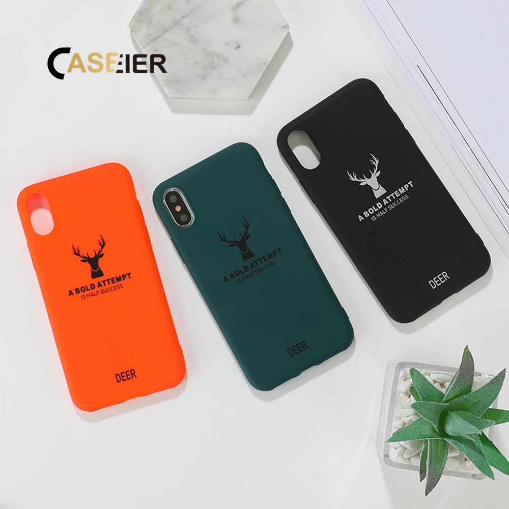 Силиконовый мягкий чехол CASEIER для iPhone 11 Pro X XR XS Max 8 7 6 6s Plus с принтом лося TPU |