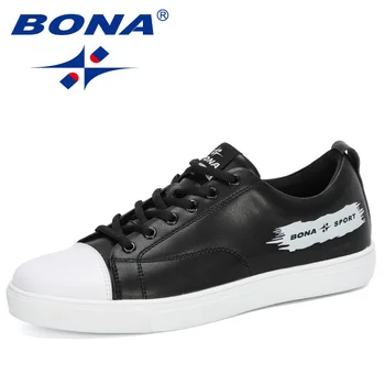 

BONA 2020 New Arrival Outsole Man Casual Shoes Sneakers Lace Up Men Leisure Shoes Comfortable Flat Loafers Footwear Male Trendy