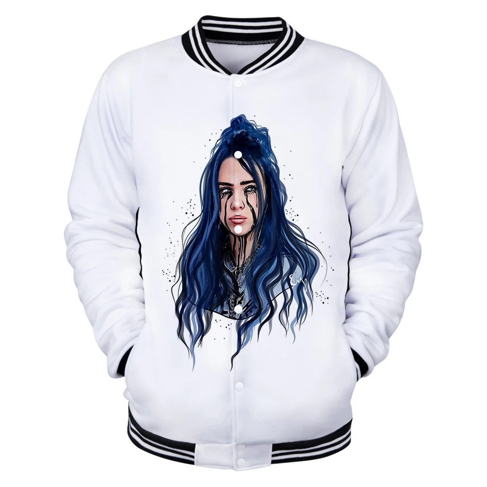 3D Billie Eilish Повседневная модная бейсбольная форма, женская и мужская куртка, удобная бейсбольная форма для мальчиков и девочек, новая Толстовка