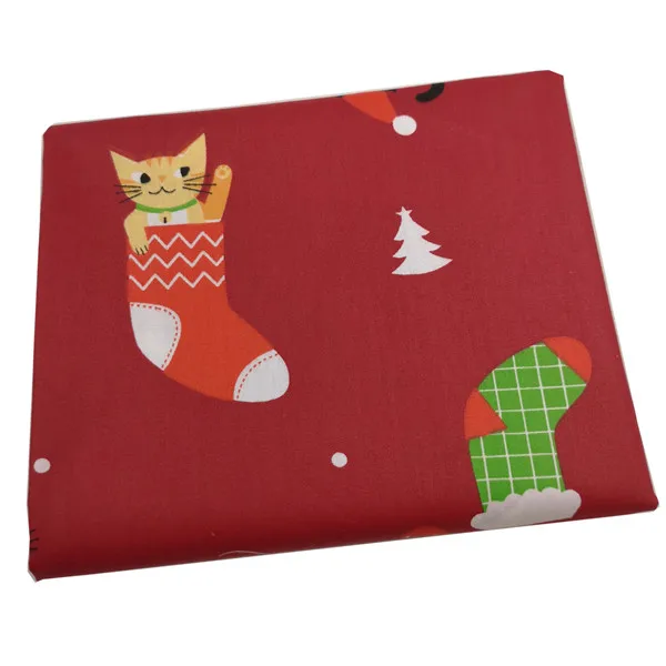 Syunss счастливый Рождество печатных хлопчатобумажная ткань для Diy лоскутное шитье детские кроватки тканевые подушки одеяло шитье Tissus - Цвет: 7