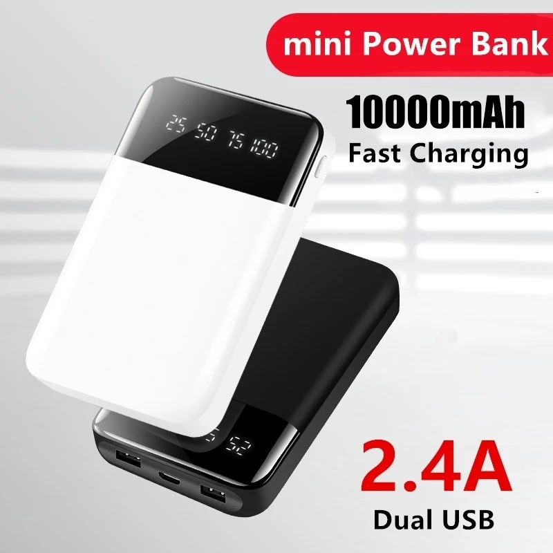 

MINI Power Bank External Battery PoverBank 2 USB LED Powerbank Portable Mobile Phone Charger for Xiaomi MI Iphone 7 8 Huawei