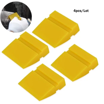 

FOSHIO 4PCS 5cm Silicone Squeegee Vinyl Car Wrap Rubber Blade Window Tint Cleaning Tool Water Snow Ice Scraper Sticker Remover