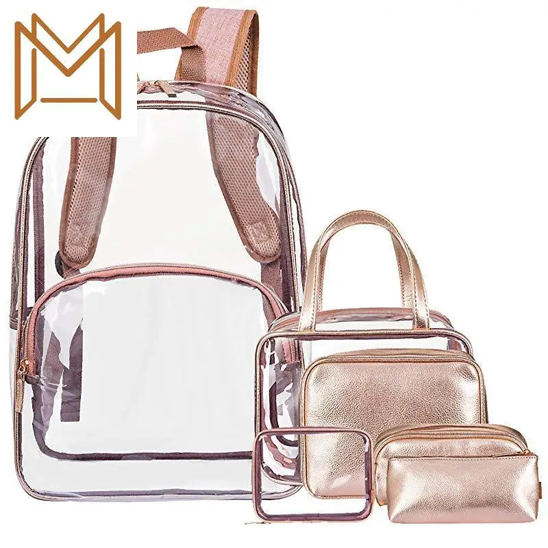 

Transparent Woman Package Paper Set Both Shoulders Package Girl Student Bag