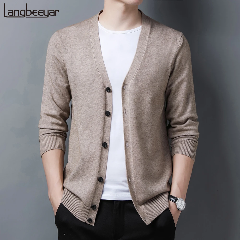 

High Quality 2020 New Autum Brand Woolen Fashion Knit Casual Winter Button Cardigan Sweaters For Men Coats Jacket Men Clothes