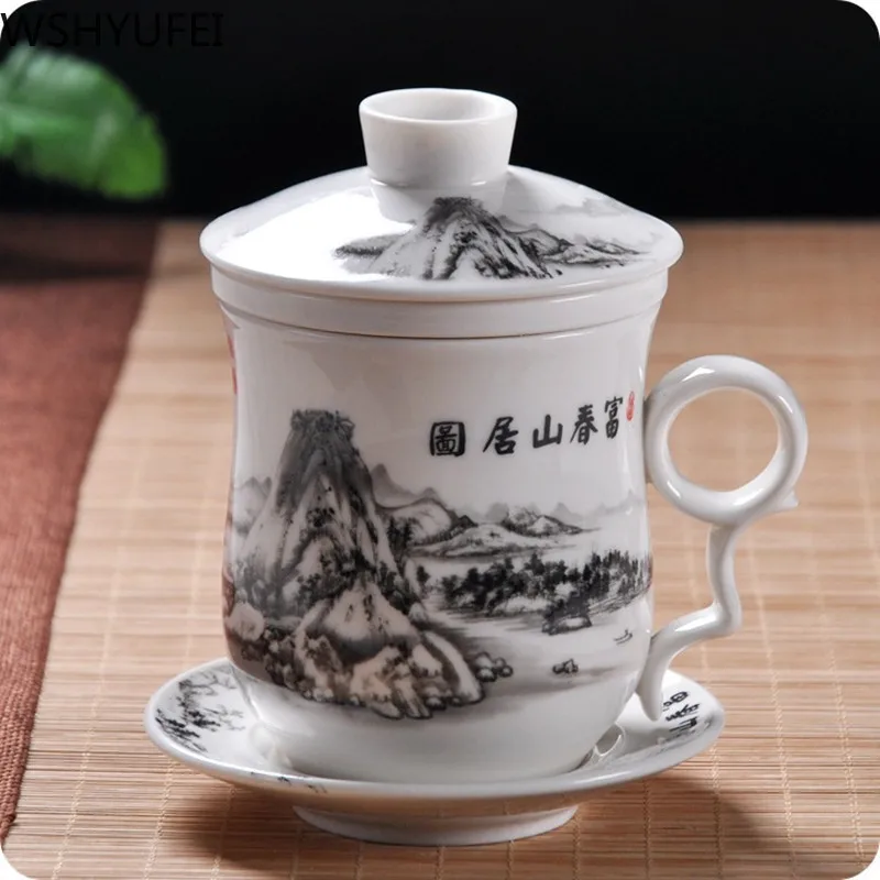 Китайская керамическая чайная чашка с ситечком чайный сервиз Oolong Pu'er дорожная