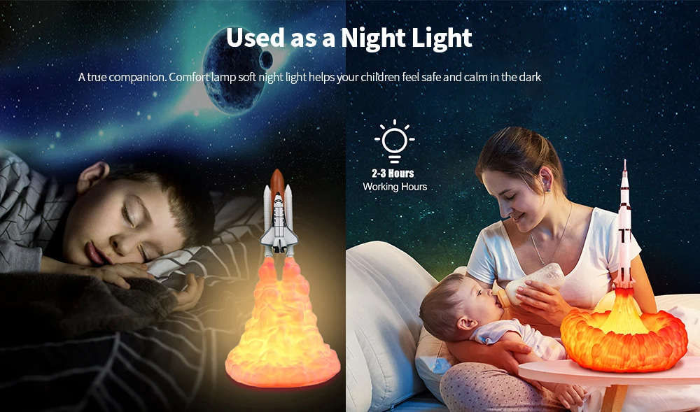 kids rocket lamp