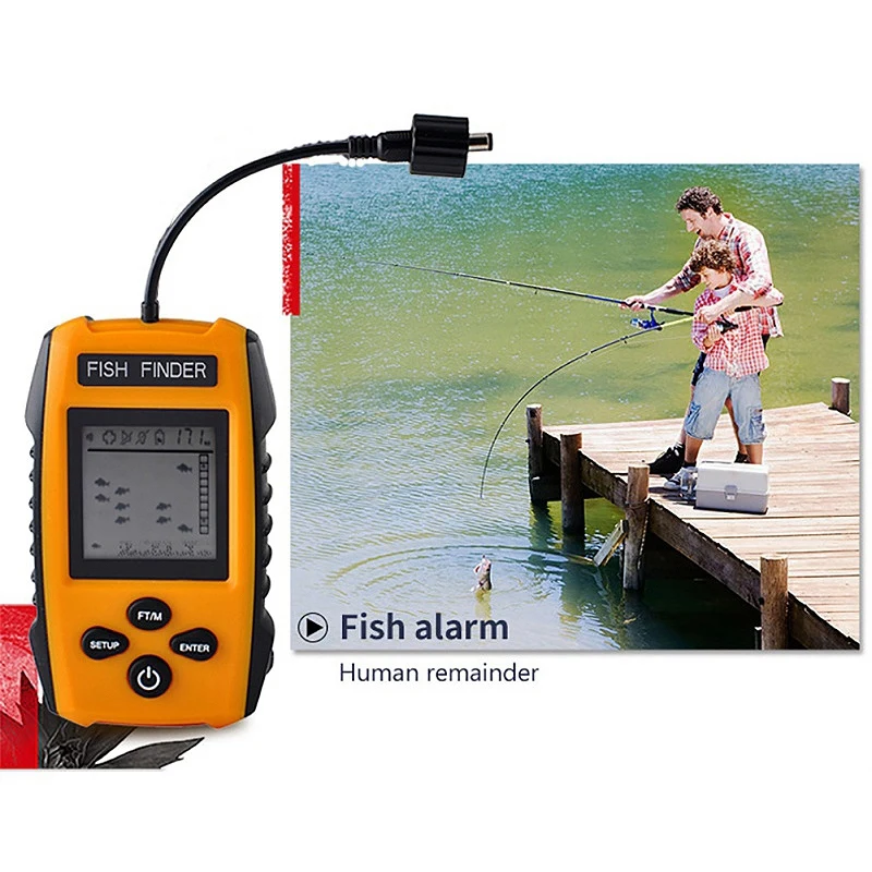 Портативный рыбопромысловый эхолот 100 м Sonar Lcd эхолдеры эхолот для рыбалки кабель Sonar рыболокатор