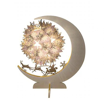 

Novelty Night Light 3D Christmas Santa Claus on Moon Paper Art Sculpture Model Toy Home Decor DIY Paper Craft Model Gift