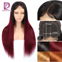 Парики из натуральных волос на кружевной основе, 4x4, парики из натуральных волос