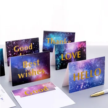 

2pcs Starry Sky Greeting Card Stationery Envelopes Letter Paper Poly Mailer Custom Shipping Mailer Bags Kawaii School Supplies