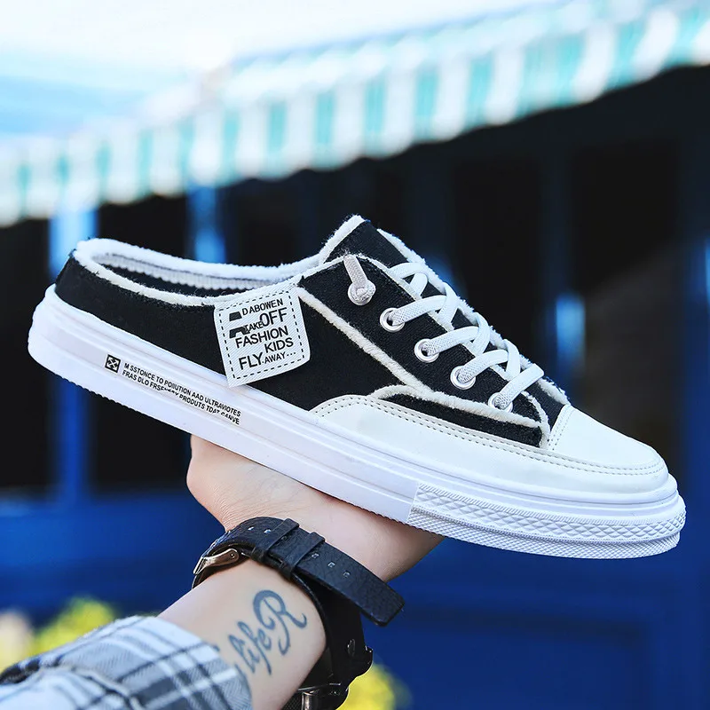 2020 New Casual Half Drag Canvas Shoes 