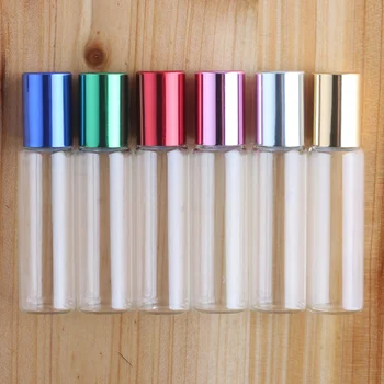 

12pcs Portable Glass Roller Bottles Roll-On Bottles Essential Oil Sub Containers Cosmetic Subpackage Bottle For Home Travel