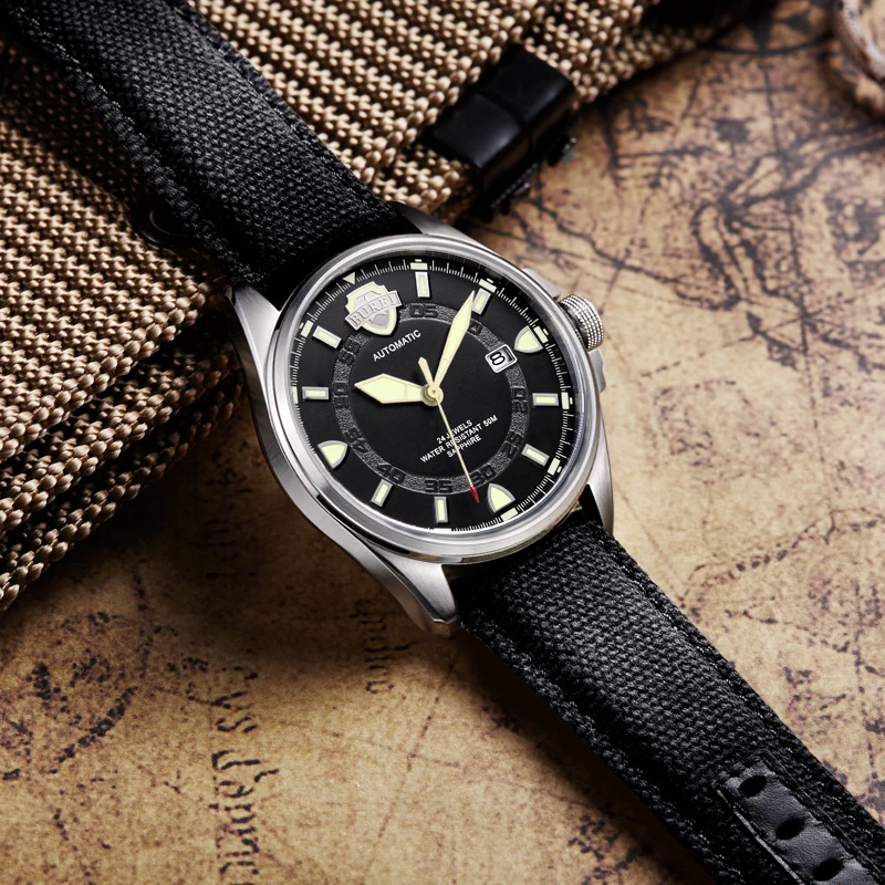 Luxury Brand Men Automatic Watch Sapphire ArmyGreen Military Mechanical Watch for Men Canvas Relogio Masculino 2021 H55c9a6fd7d7f4fbb83670c7516d9a98du