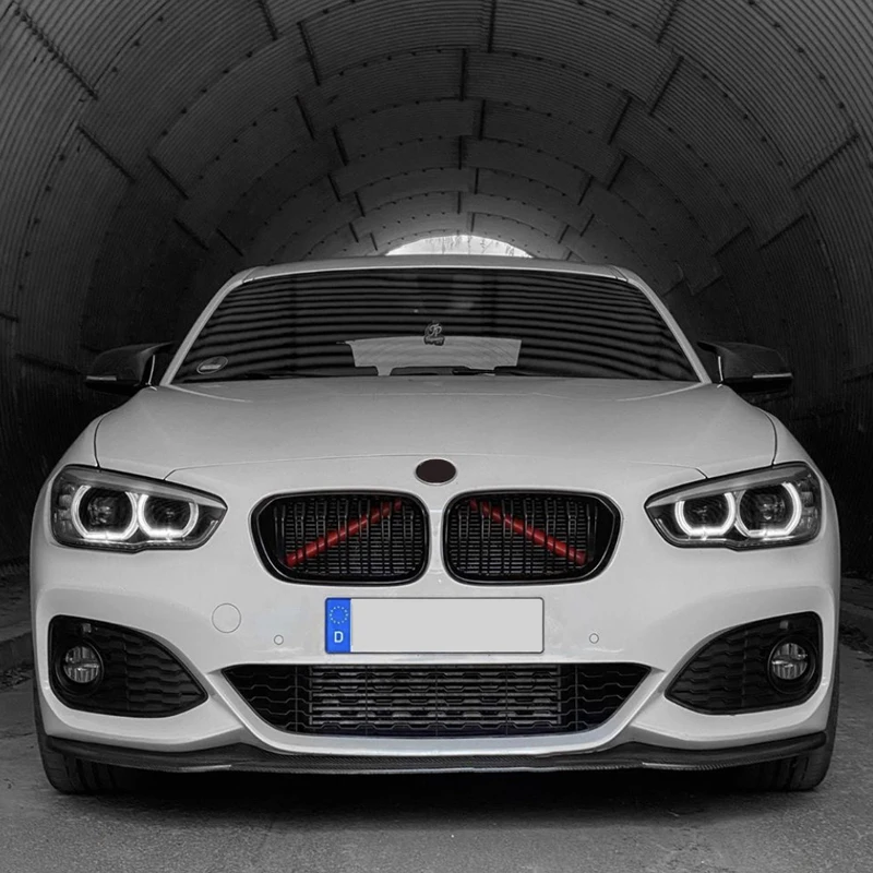 2Pcs Car Front Grille Trim Strips Cover Frame Stickers For BMW F10 E60 F30 F32 F20 F22 F06 F02 F25 F26 G20 1 2 3 4 5 6 7 Series