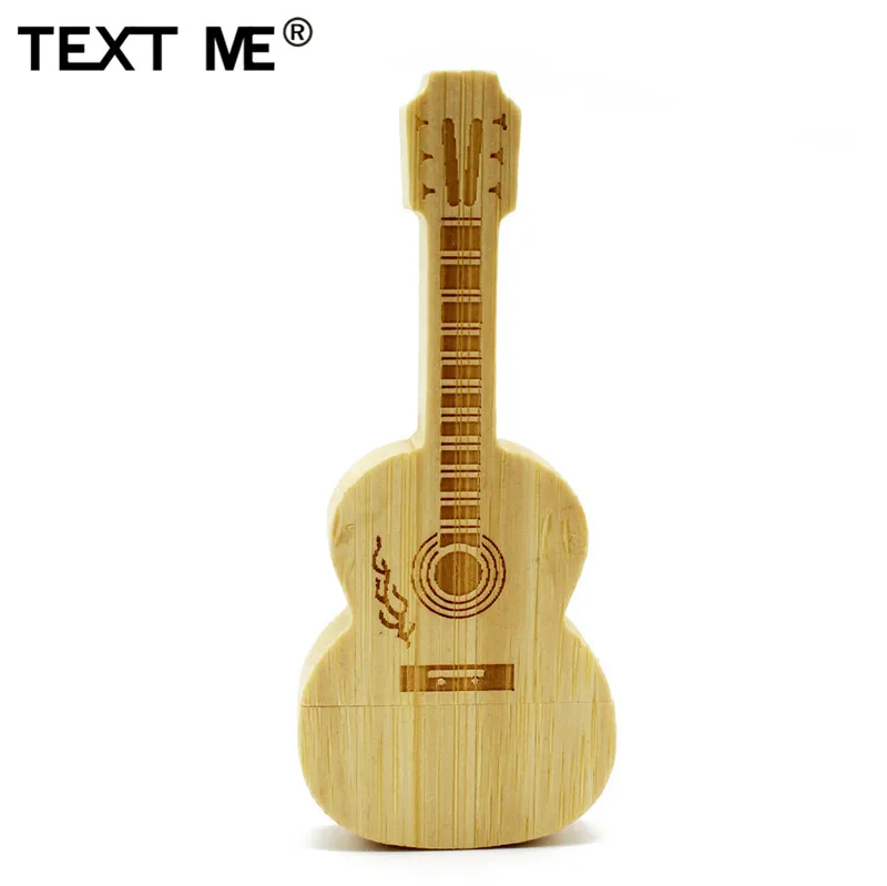 Usb флешка с логотипом TEXT ME maple деревянная бамбуковая гитара 4 ГБ 8 16 32 64 usb 2 0|USB